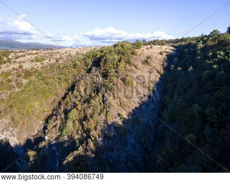 Aerial Autumn View Of Nishava River Gorge, Balkan Mountains, Bulgaria