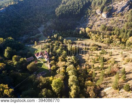 Aerial Autumn View Of Nishava River Gorge, Balkan Mountains, Bulgaria