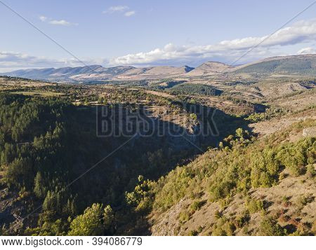 Aerial Autumn View Of Nishava River Gorge, Balkan Mountains, Bulgaria