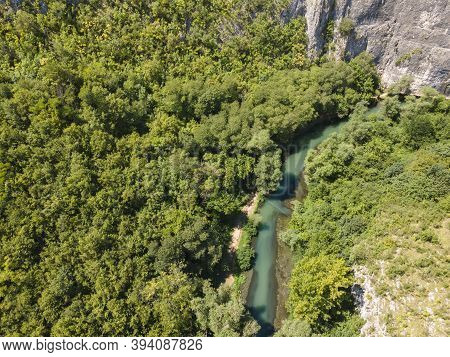 Aerial View Of Iskar Panega Geopark Along The Gold Panega River, Bulgaria