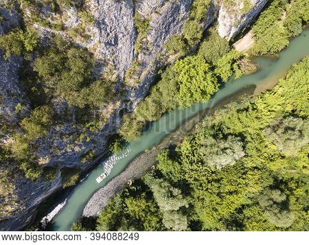 Aerial View Of Iskar Panega Geopark Along The Gold Panega River, Bulgaria