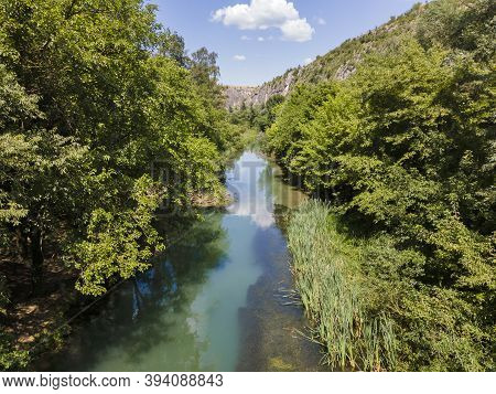 Aerial View Of Iskar Panega Geopark Along The Gold Panega River, Bulgaria