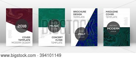 Abstract Cover. Ideal Design Template. Suminagashi Marble Modern Poster. Ideal Trendy Abstract Cover