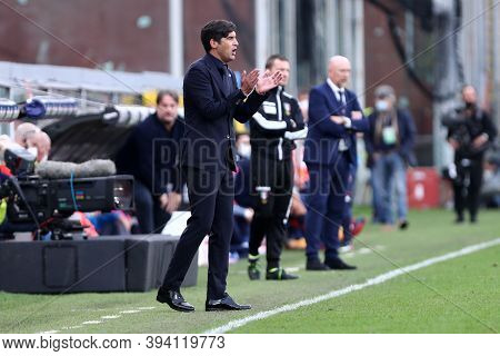 Genova, Italy. 08th November 2020. Paulo Fonseca Head Coach Of As Roma Look On Before  The Serie A M