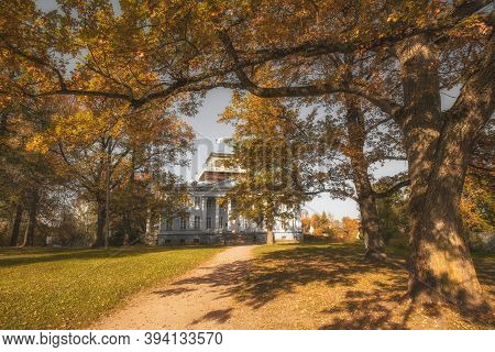 Park And Manor Rozhdestveno Near The City Of Gatchina And The Leningrad Region During Golden Autumn