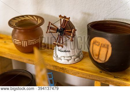 Antigua, Spain - October 4, 2020: Traditional Building Converted Into A Majorero Cheese Museum, In A