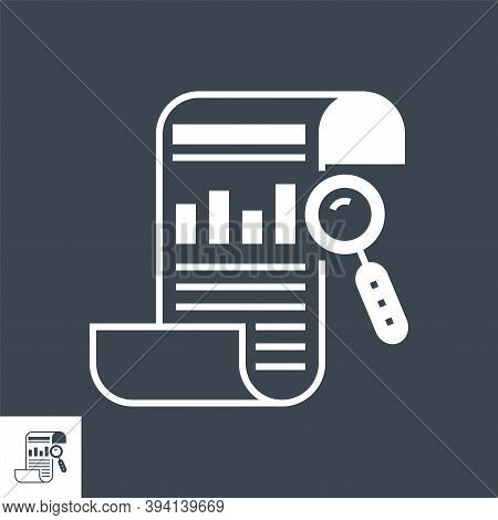 Seo Report Related Vector Glyph Icon. Isolated On Black Background. Vector Illustration.