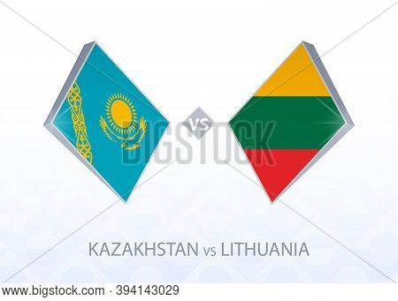 Europe Football Competition Kazakhstan Vs Lithuania, League C, Group 4. Vector Illustration.