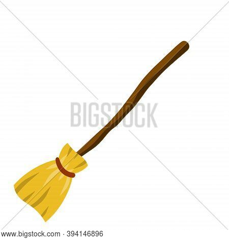 Broom. Sweeping And Old Wooden Mop In Wooden Handle.