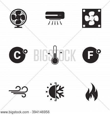 Icons For Theme Air Conditioning. White Background
