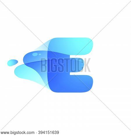 E Letter Logo Made Of Clear Water And Dew Drops. You Can Use It In Your Eco Friendly Identity, Organ