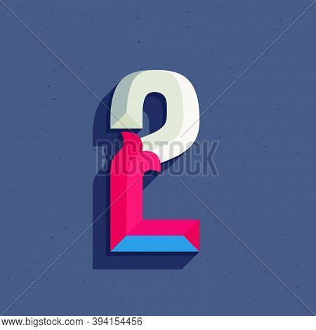 Number Two Logo In Faceted Old Athletic Style. You Can Use It In Your Sportswear Identity, Baseball 