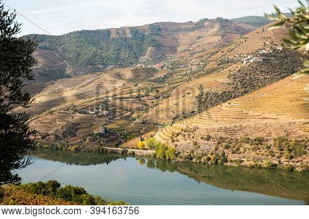 Top View Of River, The Hills With The 