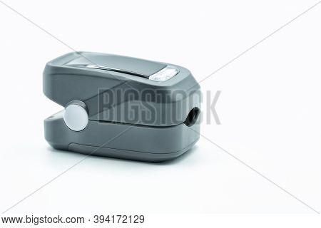 A Pulse Oximeter To Obtain Data On Blood Oxygen, Pulse Rate, And Pulse Strength. Isolated On White.
