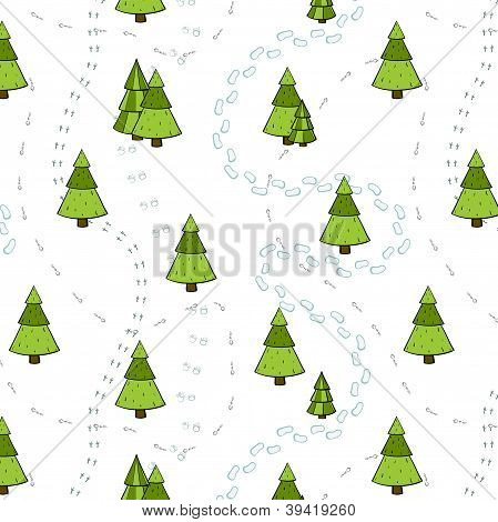 Weihnachten BÃ¤ume und nahtlose Muster verfolgt.