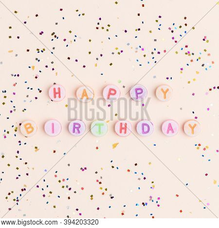 HAPPY BIRTHDAY word alphabet letter beads