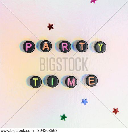 PARTY TIME word alphabet letter beads