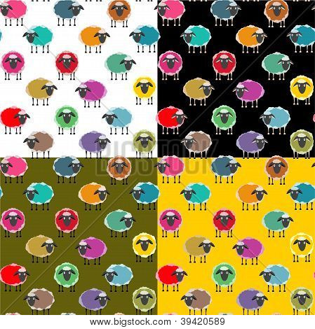 bunte Schafe der nahtlose Muster