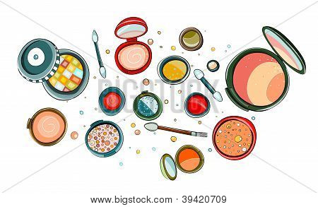 Make-up Lidschatten Puder Sammlung Zeichnung