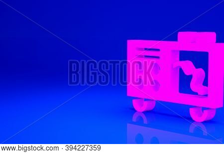 Pink Spectrometer Icon Isolated On Blue Background. Minimalism Concept. 3d Illustration 3d Render