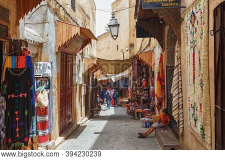 Fez, Morocco - May 31, 2017: View Of The Medina Quarter Of Fez. The Medina Of Fez Is Listed As A Wor