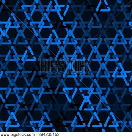 Vector Abstract Triangular Mesh Seamless Pattern. Khaki Camo Design