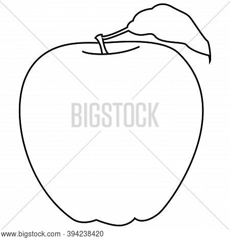 Line Vector Graphic Of A Red Apple Isolated On White Background