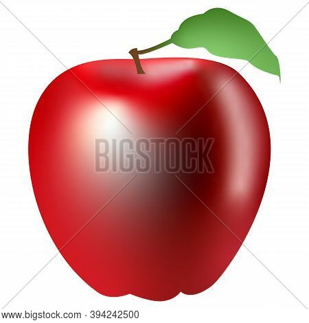 3d Vector Graphic Of A Red Apple Isolated On White Background