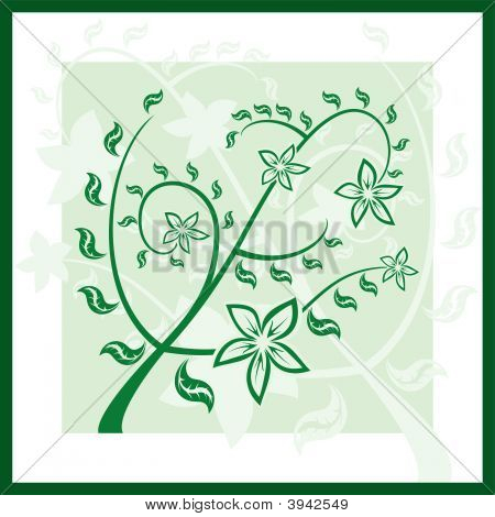 Ornamento floreale verde primavera.