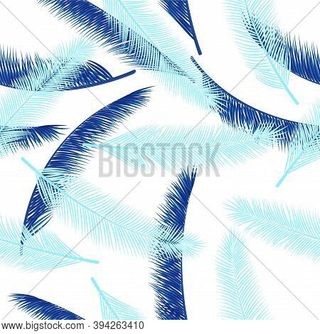 Tropical Feather Plumelet Vector Seamless Ornament. Creative Fashion Print. Ethnic Aztec Feather Plu
