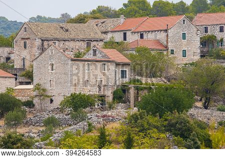 Beautiful View Of Selca On The Island Of Hvar In Croatia.