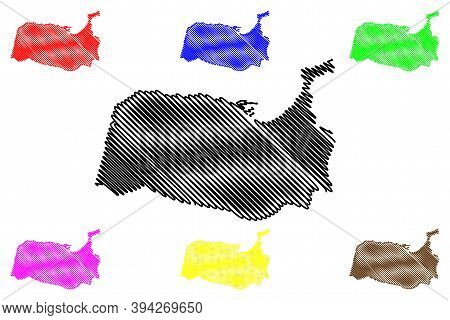 Tangier City (kingdom Of Morocco, Tanger-tetouan-al Hoceima Region) Map Vector Illustration, Scribbl