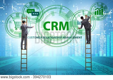 CRM custromer relationship management concept with businessman