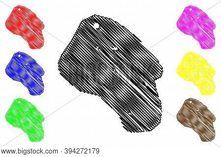Zinder City (republic Of The Niger, Zinder Region) Map Vector Illustration, Scribble Sketch City Of 