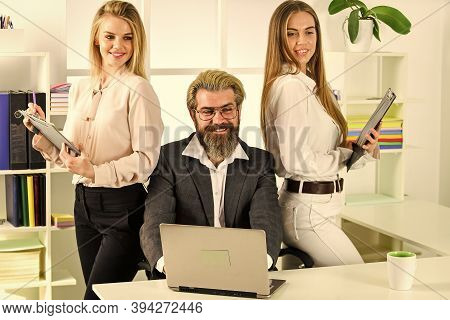 Flirting With Boss. Man And Women Business Colleagues. Office Flirt. Career Company. Flirting And Se