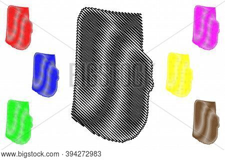 Jos City (federal Republic Of Nigeria, Plateau State) Map Vector Illustration, Scribble Sketch City 