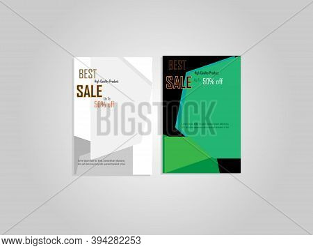 Vektor Banner Best Sale Abstract Background 50% Off With 4 Simple And Colorful Designs