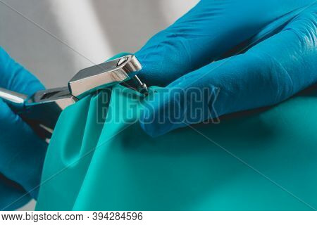 Dental Procedure, Installation Of A Cofferdam To The Patient, Modern Treatment, Preparation For Inst
