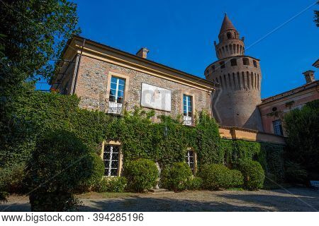 Rivalta Trebbia, Italy, August 25, 2020 - View Of Rivalta Castle In Rivalta Trebbia Town, Piacenza P