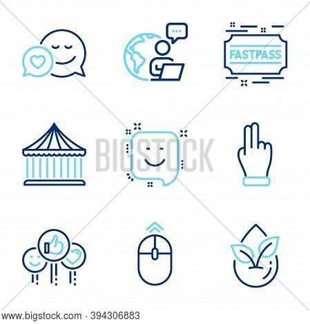 Business Icons Set. Included Icon As Click Hand, Dating, Like Signs. Organic Product, Smile, Swipe U