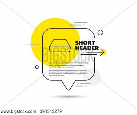 Mini Pc Line Icon. Speech Bubble Vector Concept. Small Computer Device Sign. Mini Pc Line Icon. Abst