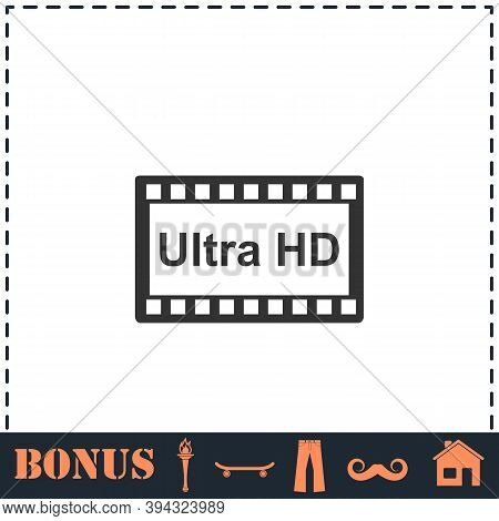 Tv Ultra Hd Icon Flat. Simple Vector Symbol And Bonus Icon
