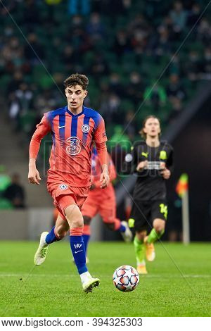 Krasnodar, Russia - October 28, 2020: Kai Havertz Of Chelsea Fc In Action During The Uefa Champions 
