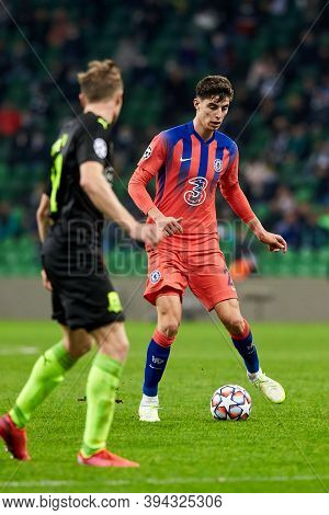 Krasnodar, Russia - October 28, 2020: Kai Havertz Of Chelsea Fc In Action During The Uefa Champions 