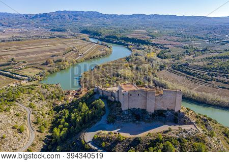 Miravet Village And Ebro River. Province Of Tarragona. Spain. Miravet Is One Of The Most Charming Vi