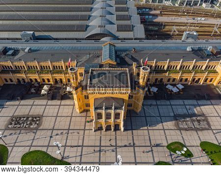 Wroclaw August 6 2019 Aerial Look To Wroclaw Main Railway Station