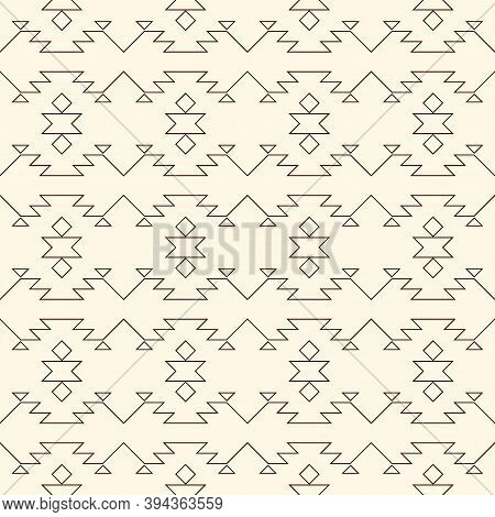 Ethnic, Tribal Seamless Pattern. Native Americans Embroidery Textile Style Surface Print. Boho Chic 