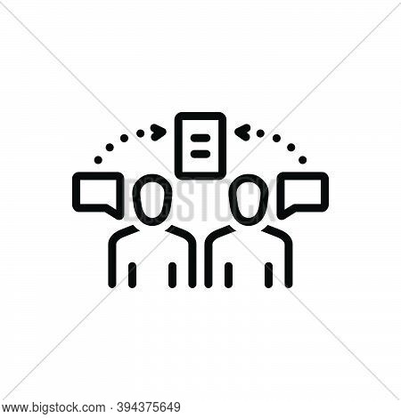Black Line Icon For Topic Theme Meeting Talking Conversation Subject Subject-matter Argument Questio