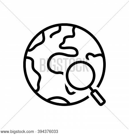 Black Line Icon For Everything Each-item Each-thing All The-total Global Earth Research Map
