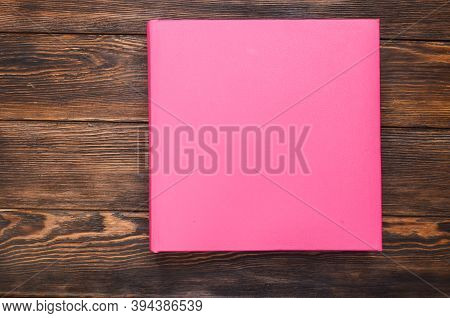 Template Or Moc Kup Pink Leather Book Or Notepad Cover Top View
